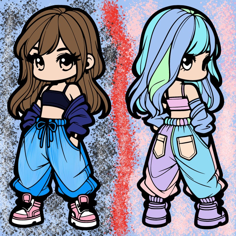 girl in crop top and baggy pants