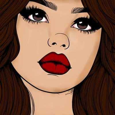 really realistic girl with lips