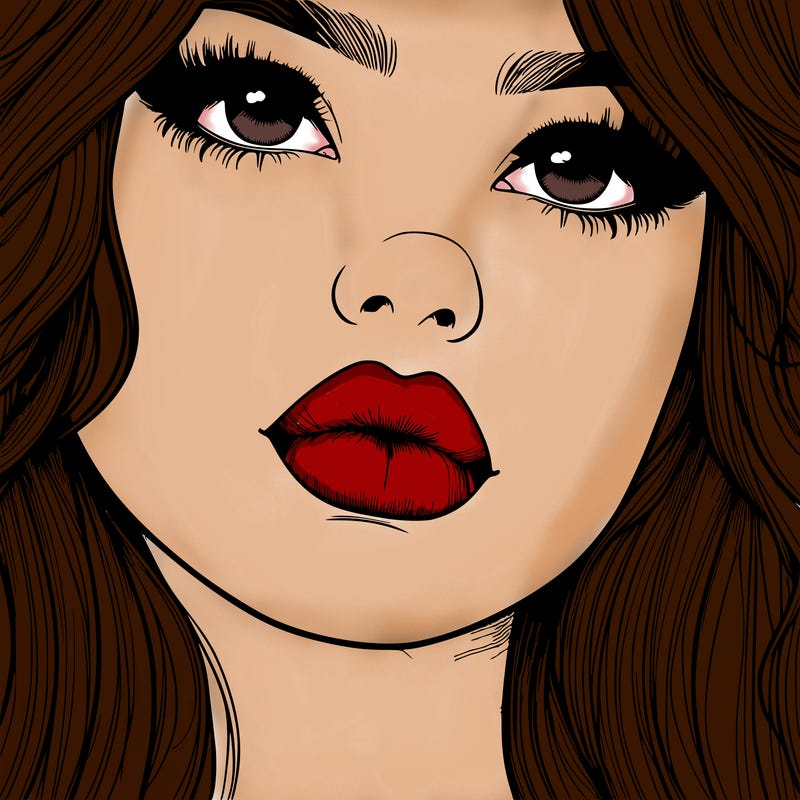 really realistic girl with lips