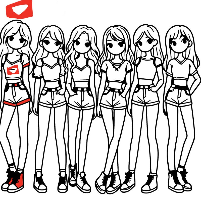 a group of girls wearing crop tops and shorts