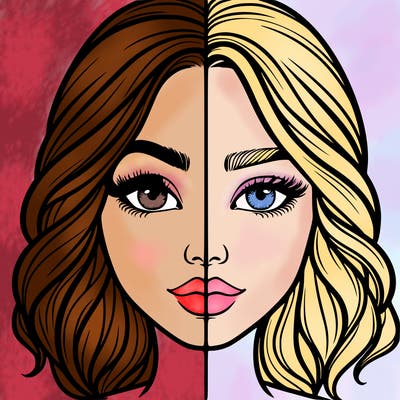 realistic girl split half