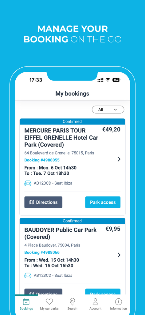 Onepark, Book a parking space! - Navigation App | MWM