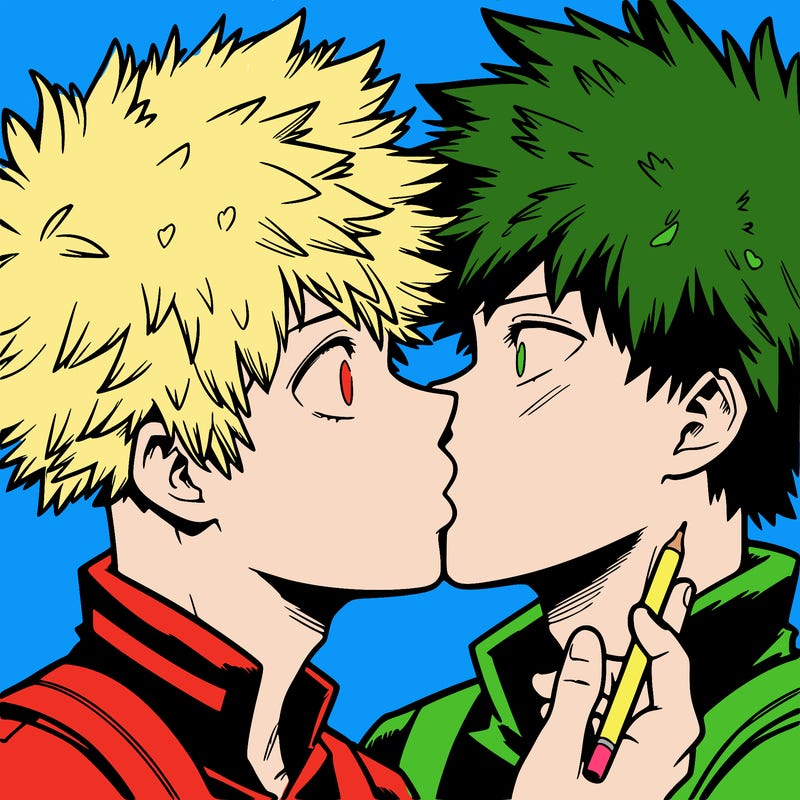 bakudeku kiss realistic