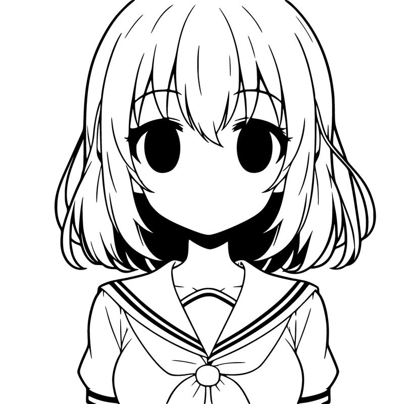 anime girl with no mouth