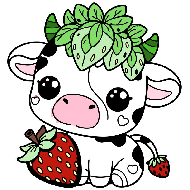 cute strawberry cow