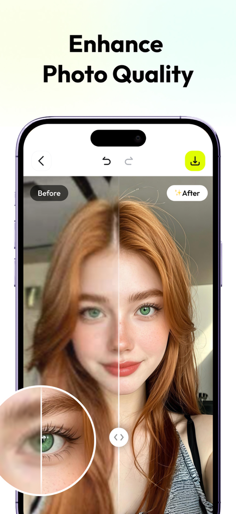 AnyEraser: Remove Objects AI - Comparación lado a lado de un antes y después de un retrato que muestra la mejora y el enfoque de fotos con IA