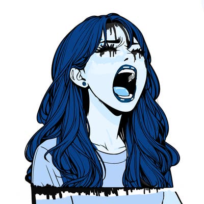 screaming realistic, girl