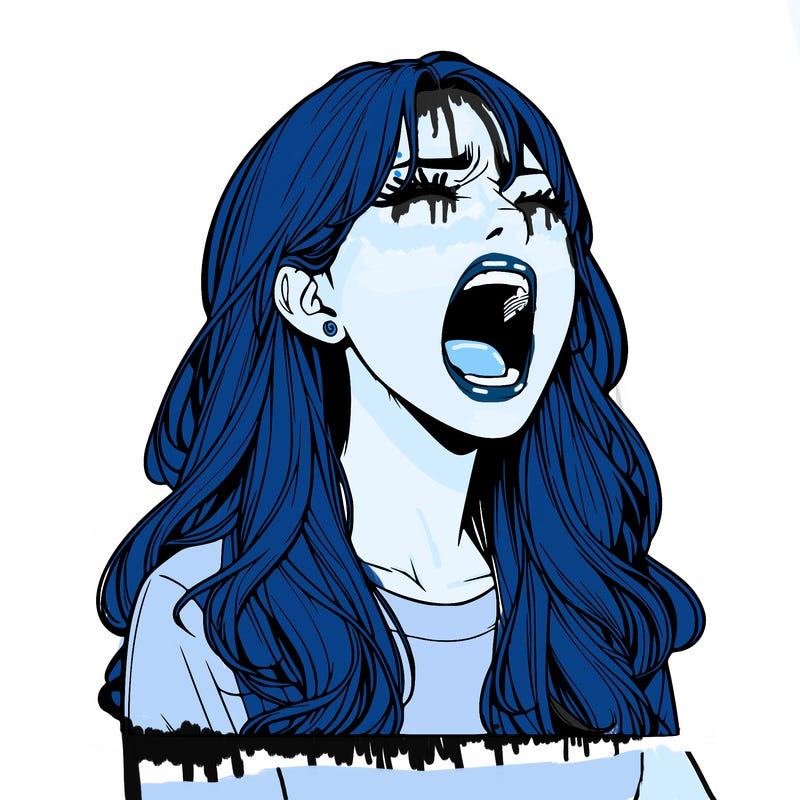 screaming realistic, girl