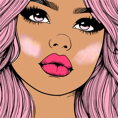 really realistic girl with lips