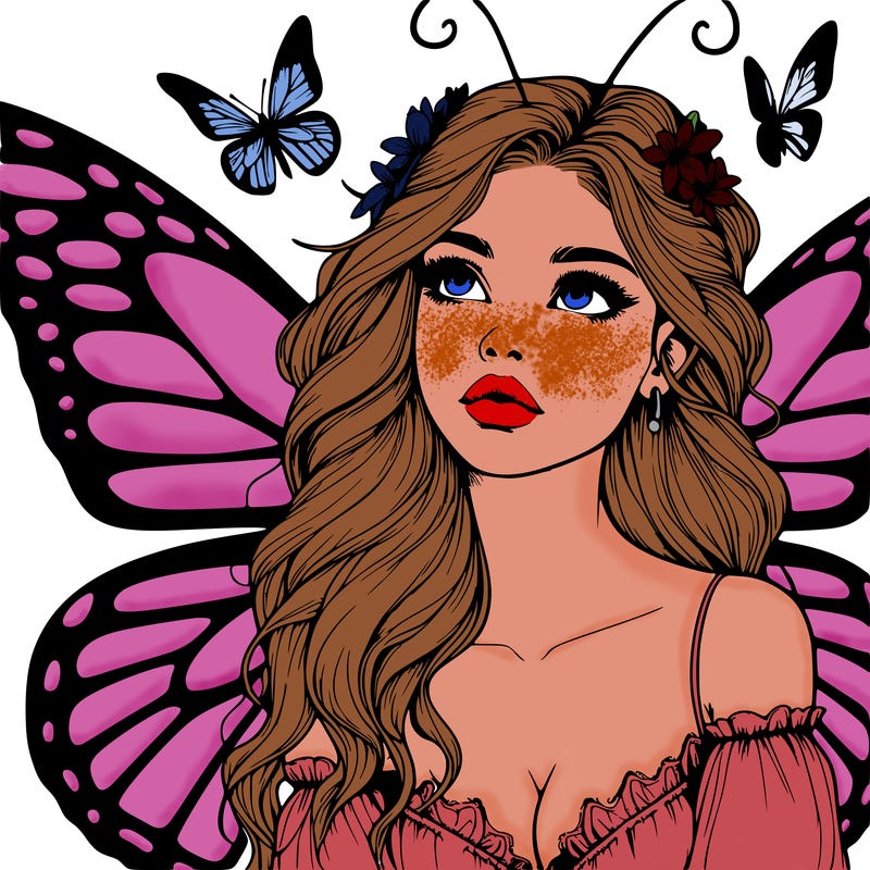 butterfly fairy realistic girl