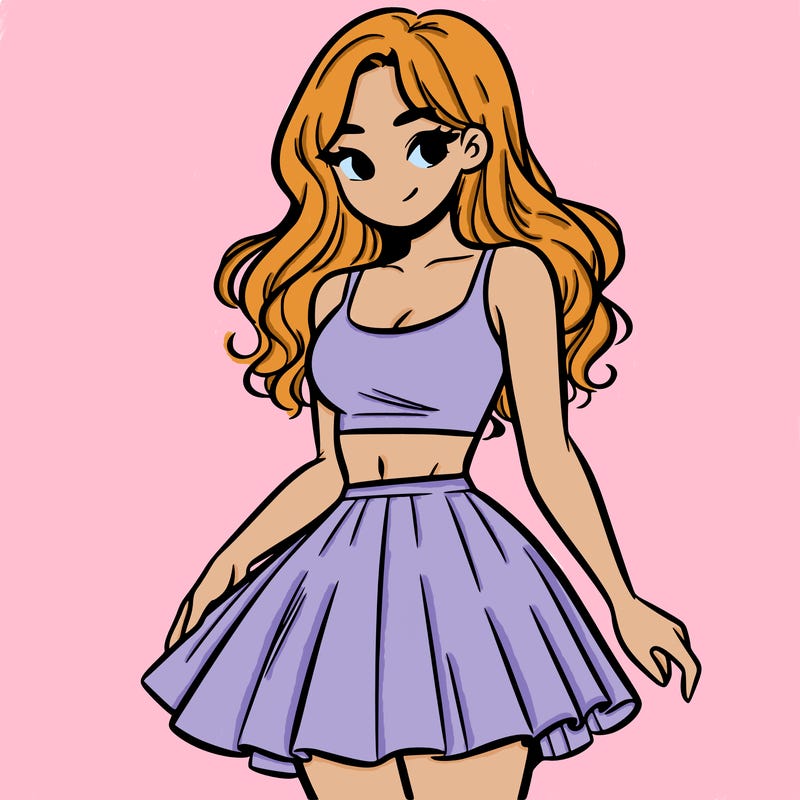 woman in a skirt and crop top