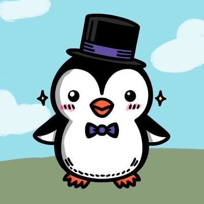 a penguin wearing a tuxedo