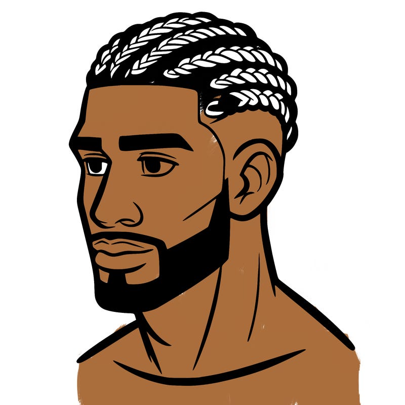 human man with short braids