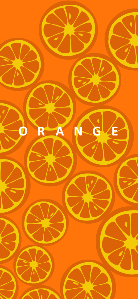 Fundo minimalista de padrões de laranja fatiada com a palavra orange no centro
