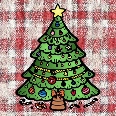 christmas tree with lots of details