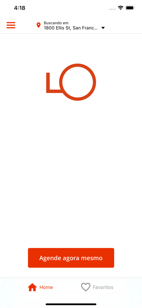 bLOw - Home screen of the bLOw beauty salon booking app showing the logo and a button to schedule an appointment.