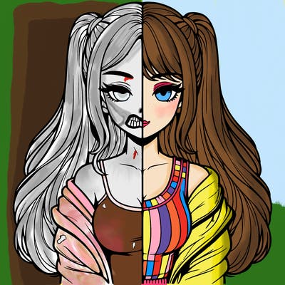 realistic girl split