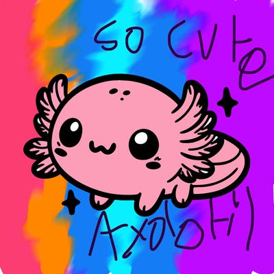 cute easy baby axolotl