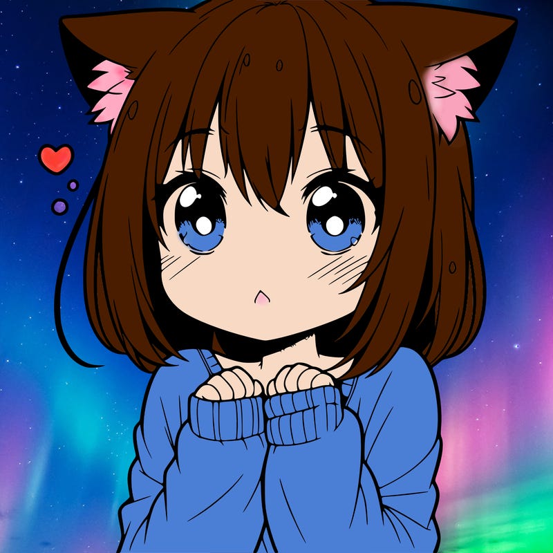 shy anime catgirl