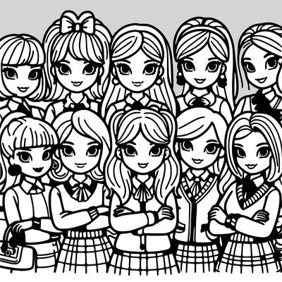 preppy gang of girls