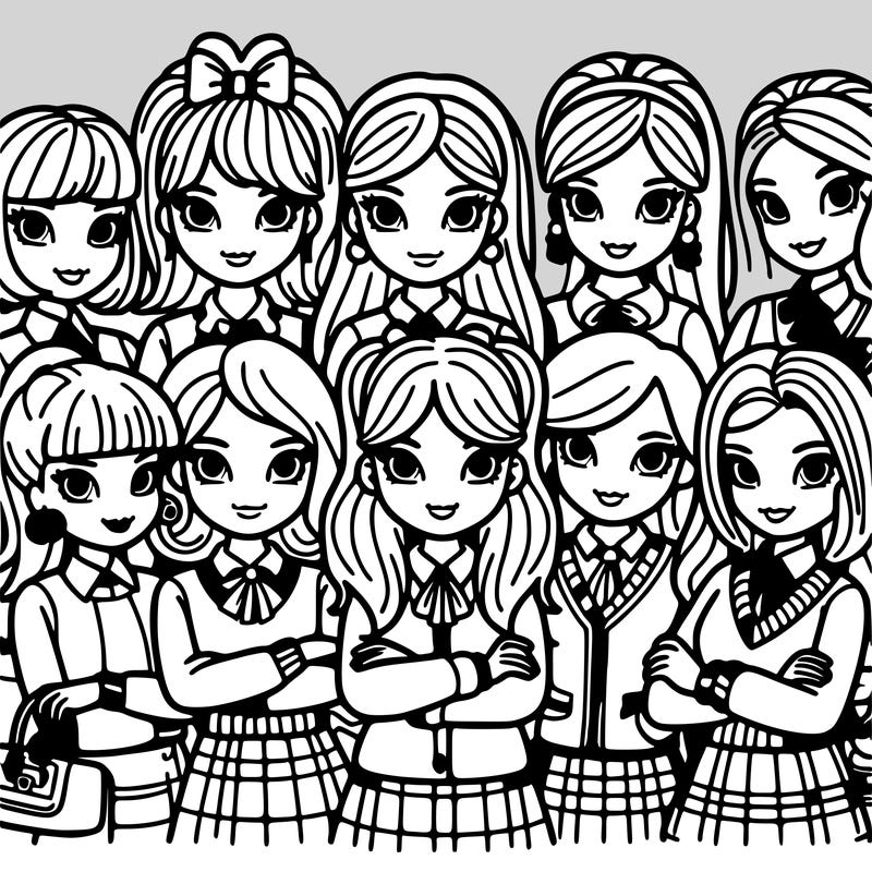 preppy gang of girls