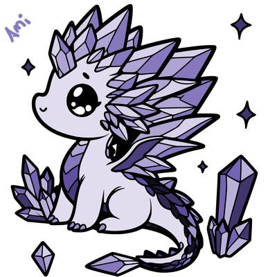 little cute crystal dragon