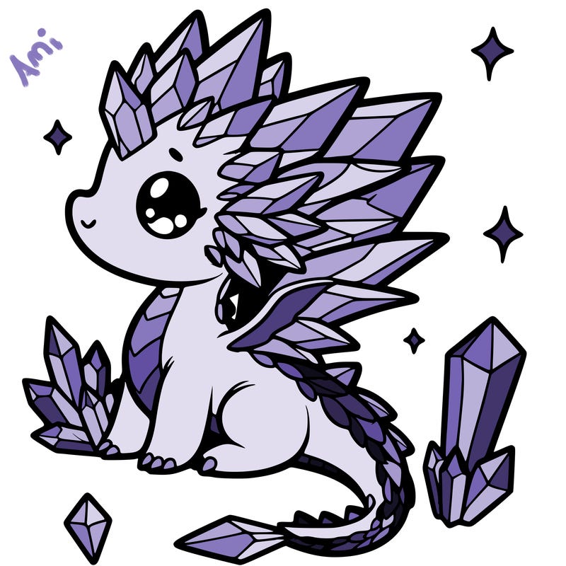 little cute crystal dragon
