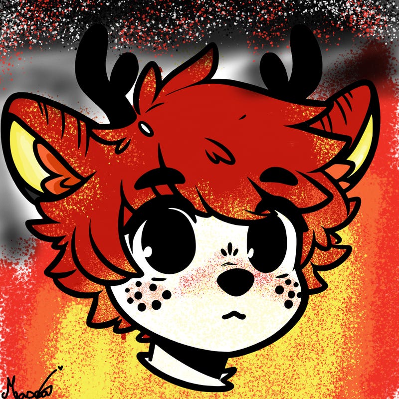 a humanoid deer with soft fluffy ears