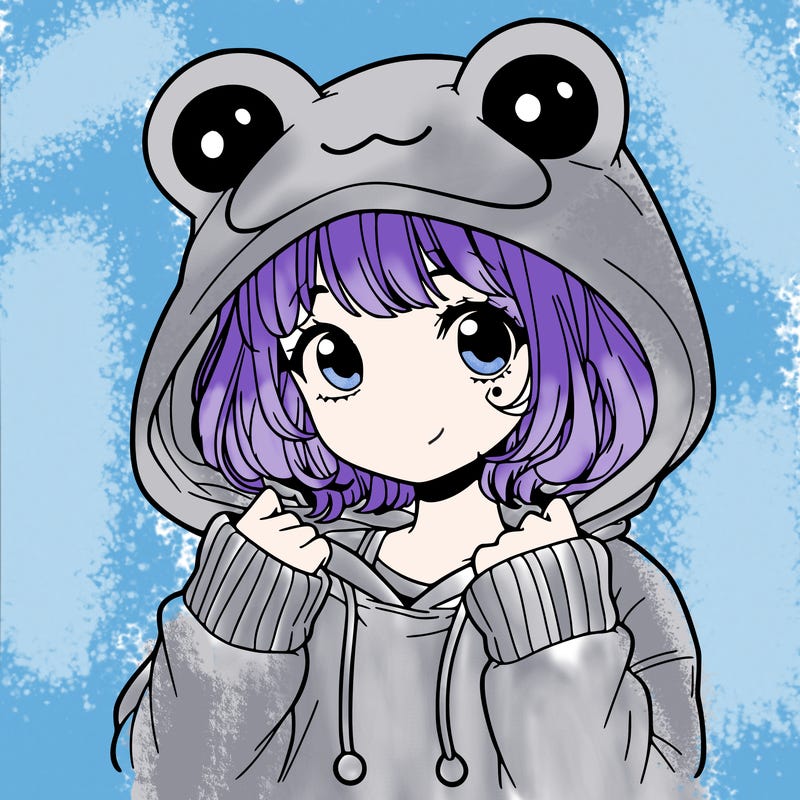 a cute teenage girl wearing a frog hoodie