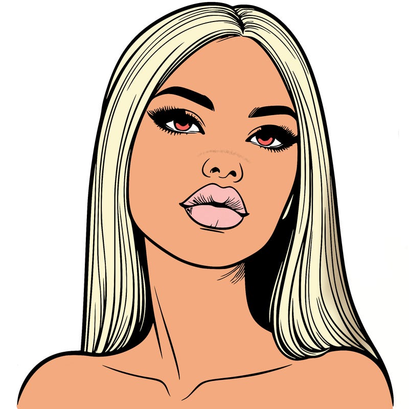 realistic woman with full lips