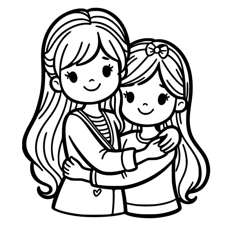 sisters hugging each other