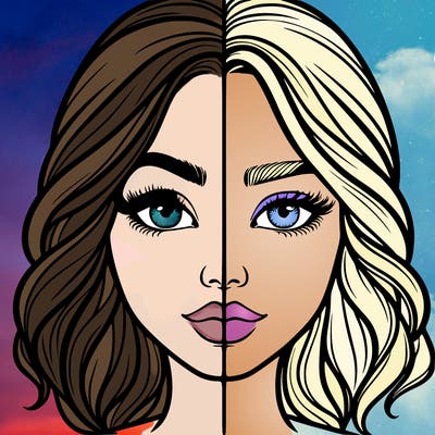 realistic girl split half