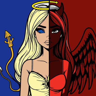 devil vs angel realistic girl