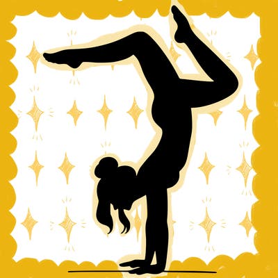 a woman doing a handstand
