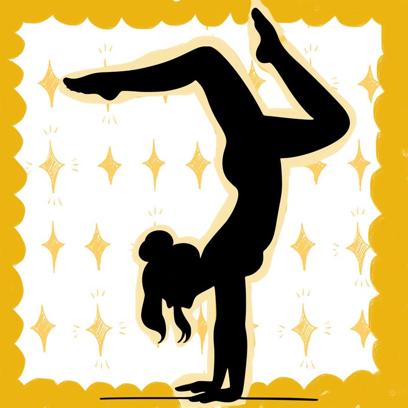 a woman doing a handstand