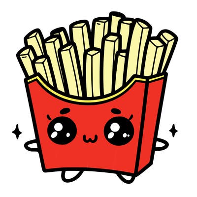 a cute. french fries