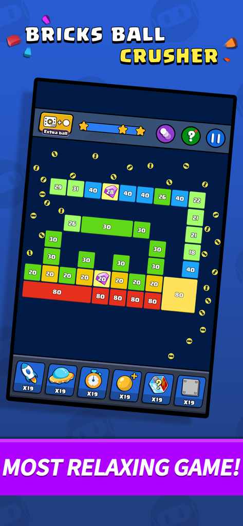 Bricks Ball Crusher - Gameplay screenshot of Bricks Ball Crusher showing balls hitting colorful numbered bricks