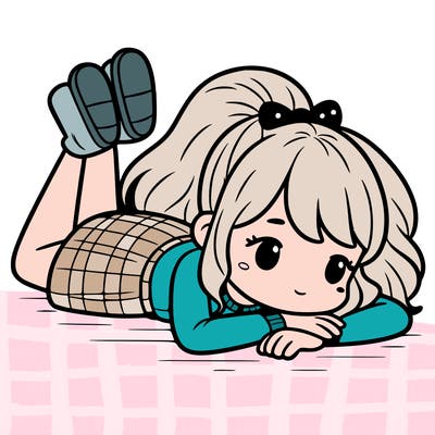 girl laying on the floor