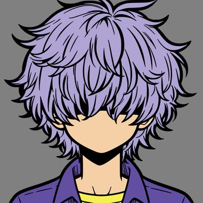 manga boy fluffy hair covering his eyes