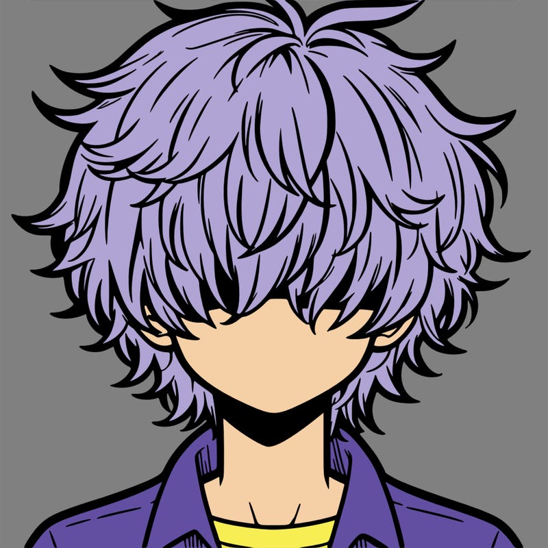 manga boy fluffy hair covering his eyes