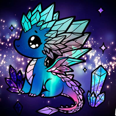 little cute crystal dragon