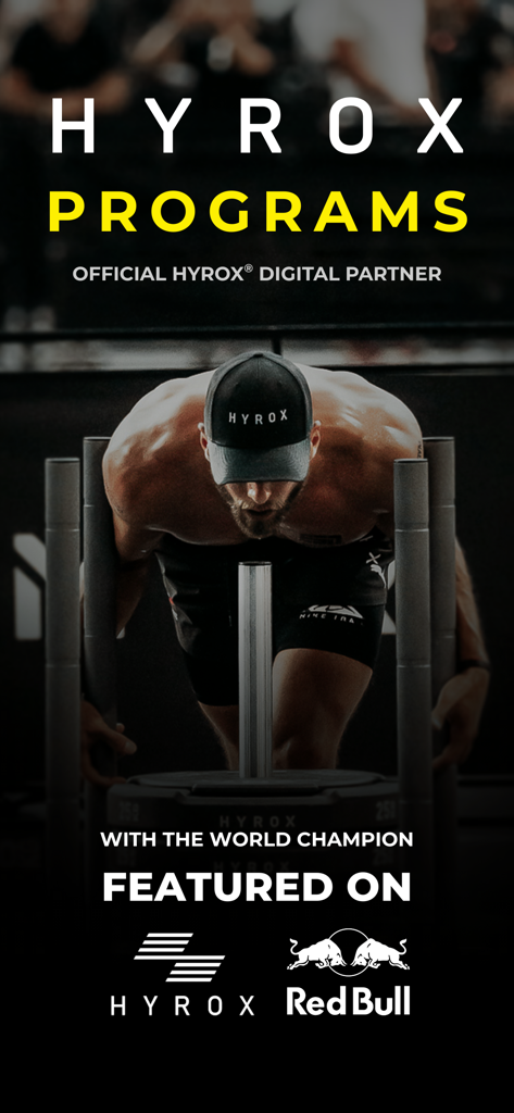 ENDUR × HYROX: Elite 15 Plans - An elite athlete performing a sled push for Hyrox training programs by official digital partner Endur