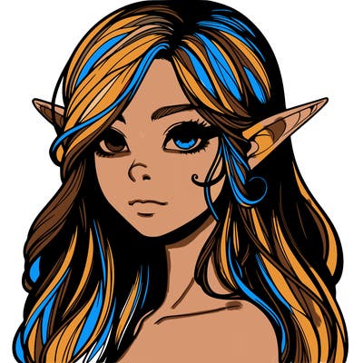 elf girl realistic dark fantasy