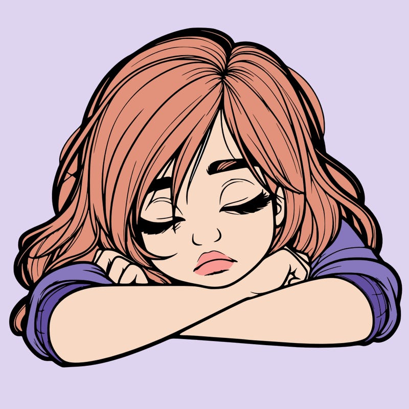 realistic tired girl