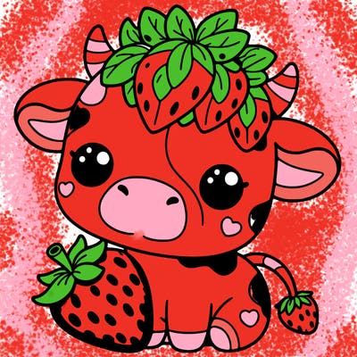 cute strawberry cow