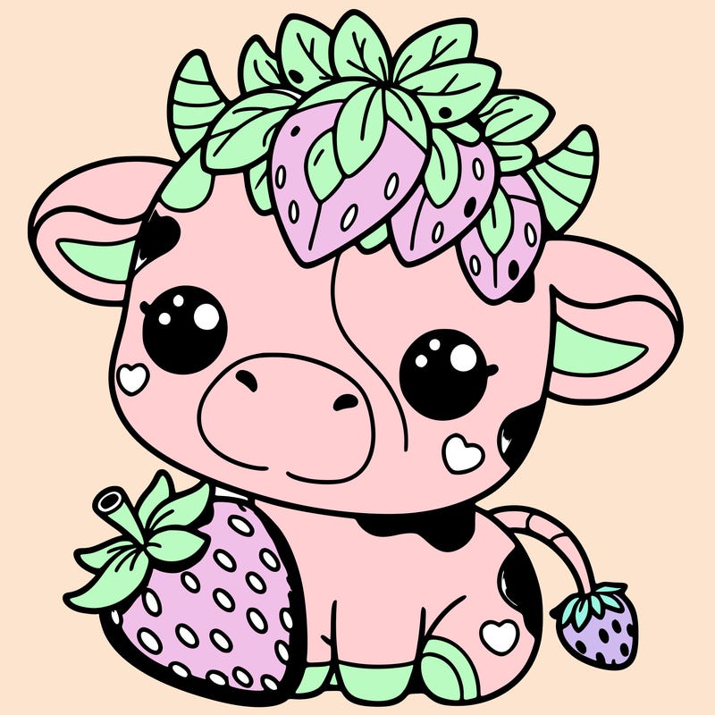 cute strawberry cow