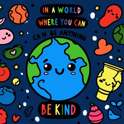 in a world where you can be anything, be kind.