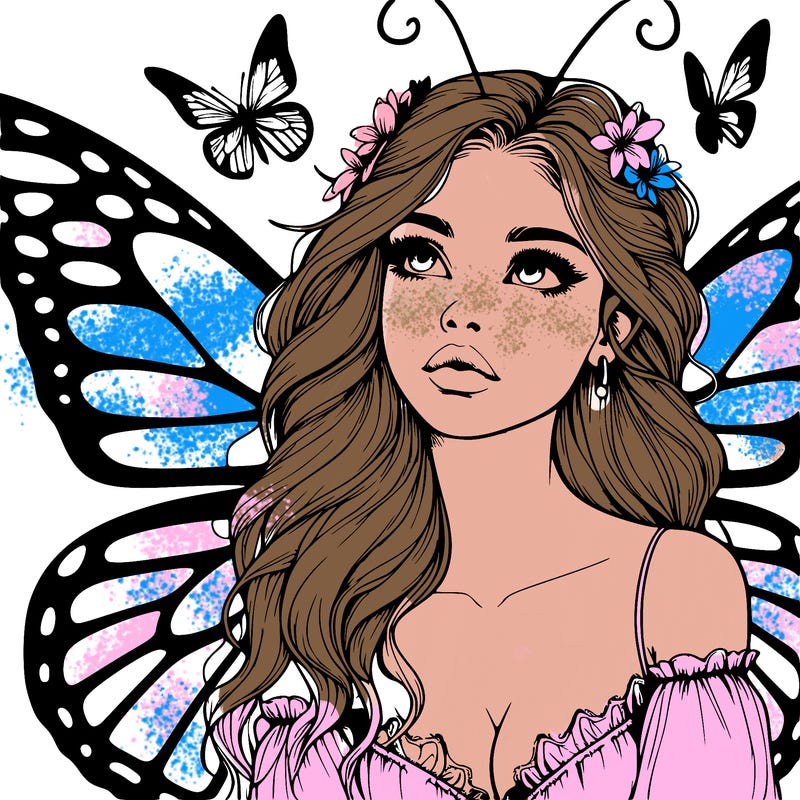 butterfly fairy realistic girl