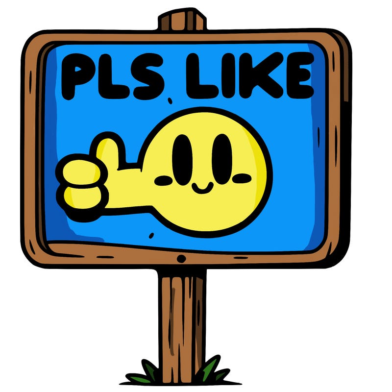 a sign with pls like on it