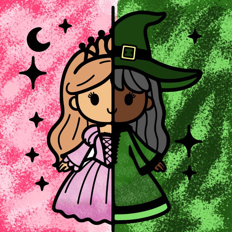split princess and witch